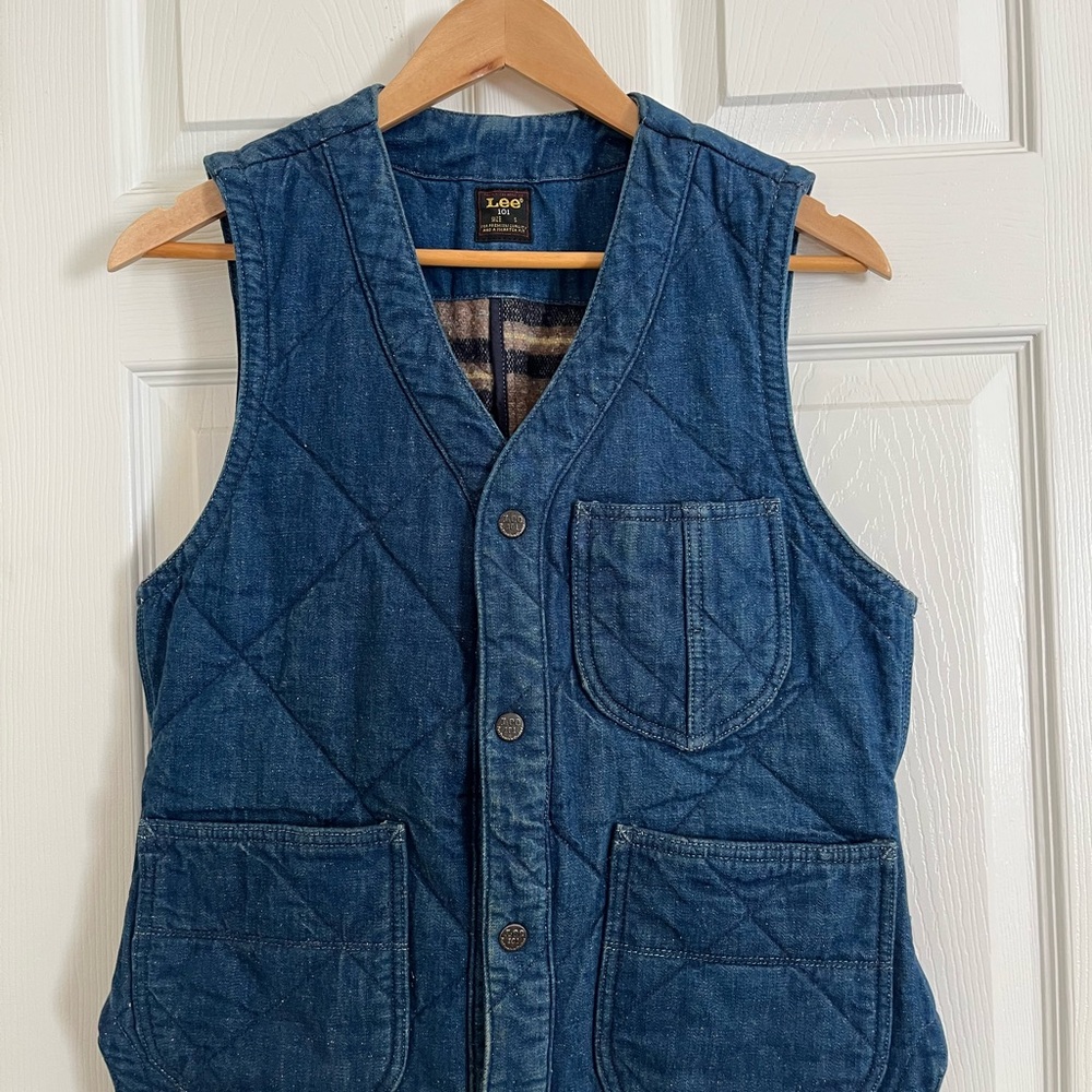 Lee Blue Quilted Denim Vest